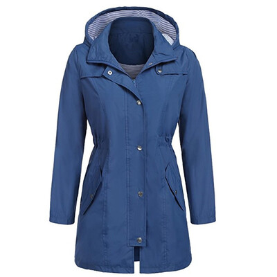 

〖Follure〗Womens Solid Rain Jacket Outdoor Hoodie Waterproof Hooded Raincoat Windproof