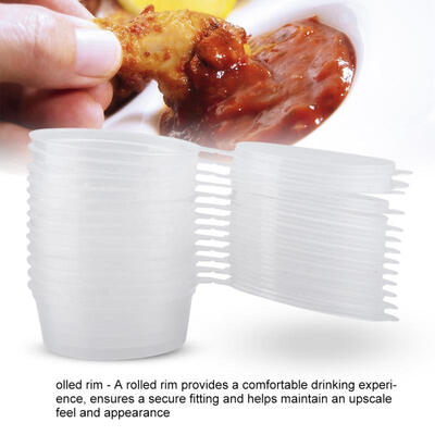

Greensen 50ml 2oz Clear Plastic Cups Takeaway Sauce Seasoning Box Sauce Cup