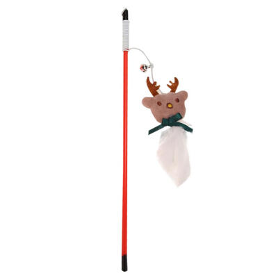 

Cat Tease Stick with Bell Rod Teaser Wand Feather Interactive Pole Toys