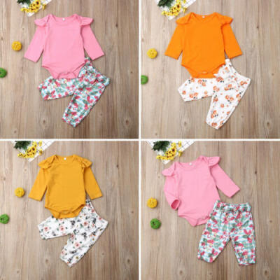 

2PCS Toddler Baby Girl Boy Romper Bodysuit Flamingo Bowknot Pants Autumn Outfits