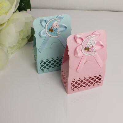 

FUNNYBUNNY Wedding Bridal Birthday Party Decors 12Pcs Cute Ribbon Candy Boxes Gift Bags for Baby Shower Birthday Party