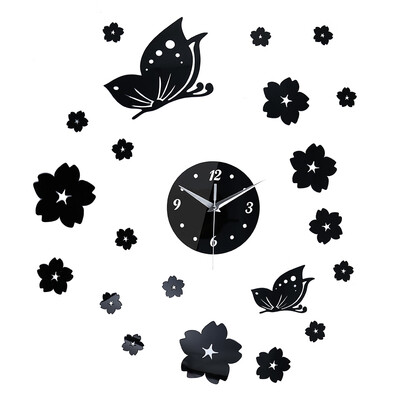 

Creative Crystal Solid Mirror Wall Clock Stickers Home TV Background Decor