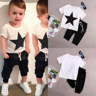

Fashion Kids Baby Boys Star T-shirt Tops Harem Pants Outfits Set Clothes 2-7T