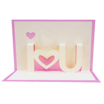 

3D Pop Up Cards I Love You Valentine Greeting Card Postcard Birthday Gifts