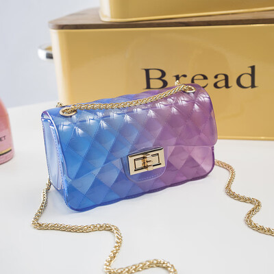 

2019 spring bags new Korean fashion small square bag gradient jelly bag shoulder diagonal chain mini bags