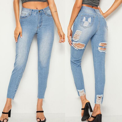 

〖Follure〗Women High Waist Stretch Print Jeans Leggings Skinny Slim Fitness Pants Trousers