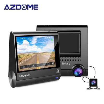 

AZDOME Dash Cam Car DVRs Recorder 3" OLED with GPS Vehicle Rear View Camera Camcorder Night Vision Dashcam