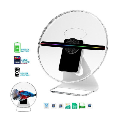 

Portable 3D Hologram Fan Digital Holographic Projector Advertising Display Fan 256pcs LEDs with Remote Control 16G Memory Card for