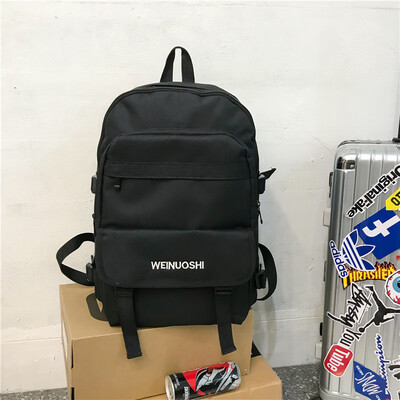 

Ins style schoolbag female Korean version of high school computer backpack college students large capacity trendy male double shou