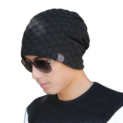 

Unisex Winter Skull Knit Beanie Fur Baggy Wool Cap Warm Hat