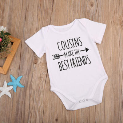 

Newborn Infant Baby Boy Girl COUSINS Romper Bodysuit Summer Clothes Outfits