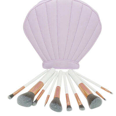 

〖Follure〗New Fashion Brushes Mermaid Dream 10PCS Vegan Makeup Set Clam Case Shell Type