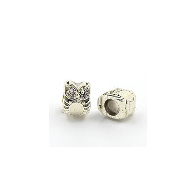 

Alloy European Beads Lead Free Halloween Owl Antique Silver 10x8x8mm Hole 45mm