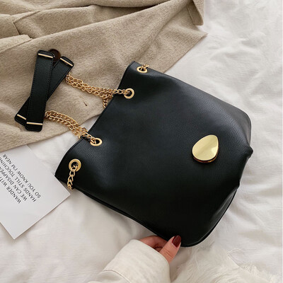 

Texture French minority small bag womens bag new 2019 small bucket bag messenger bag foreign style Joker simple