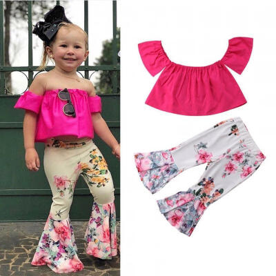 

Summer Newborn Baby Girl T-Shirt Tops BlouseFlower Pants Outfits Trousers Children Clothes