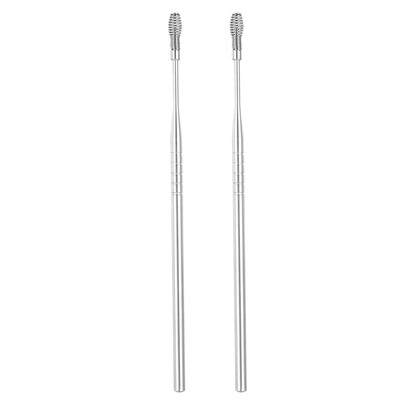 

2Pcs Stainless Steel Ear Pick Curette Ear Wax Remover Spiral Spring Earpick Ear Cleaner