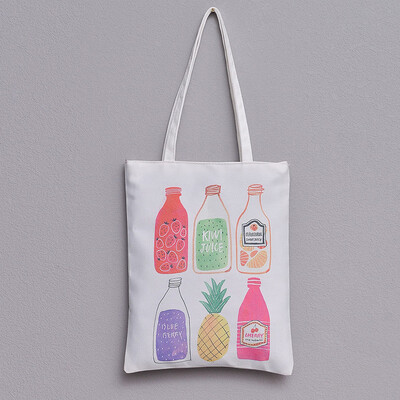 

Tailored Women Fruit Bottle Print Drawstring Backpack Large Tote Canvas Backpack Bag