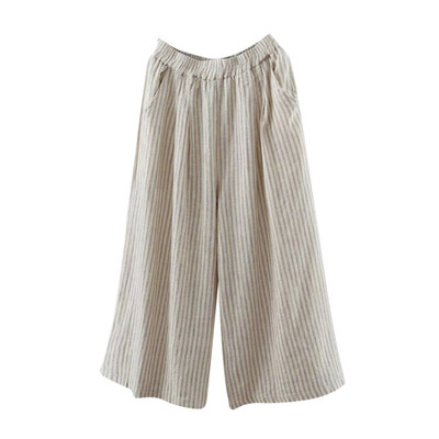

Tailored Womens Oversize Casual Stripe Harem Pants Loose Wide Legs Trousers Plus
