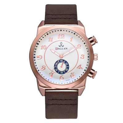 

Vintage Round Dial Quartz Watches Men Casual PU Leather Strap Wristwatch