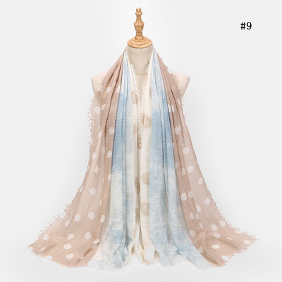 

Scarf female spring new Korean version of the dot point foreign trade thin section sunscreen shawl shawl cotton&linen scarf female