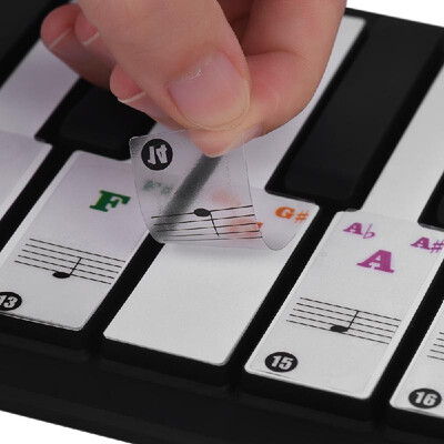 

ammoon Piano Keyboard Stickers for 37 49 61 88 Key Keyboards Removable Colorful for Kids Beginners Piano Practice Learning