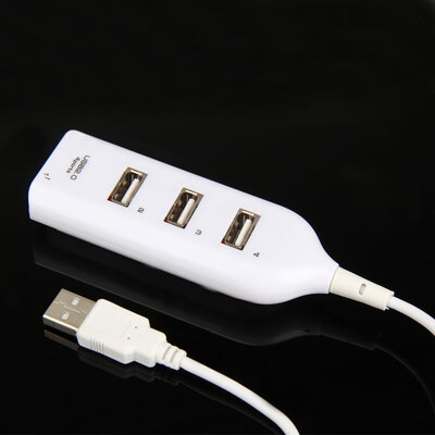 

High Speed Mini 4 Port USB 20 Hub USB Port for Laptop PC Computer White