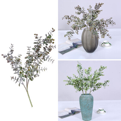 

1Pc Artificial Eucalyptus Leaf 3 Branches Plant for DIY Wedding Party Home Decor