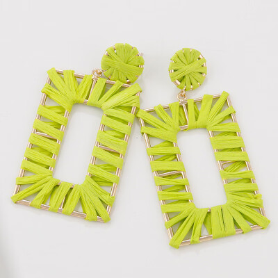 

Flashbuy Boho Lafite Earrings for Women Square Bohemian Statement Drop Earrings Beach Jewelry Handmade Fashion Female Pendientes