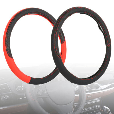 

38CM Universal Car Steering-wheel Cover PU Leather Auto Handlebar Steering Wheel Covers Automotive Accessories