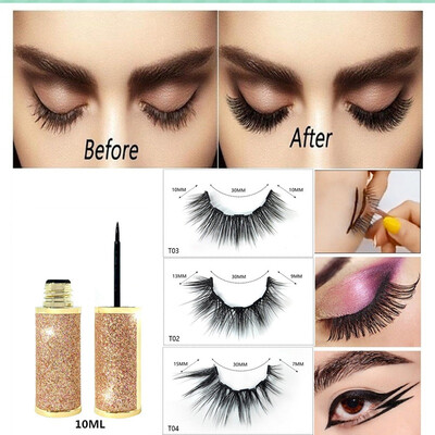 

Magnetic Eyeliner Liquid Eyeashes Kit Waterproof Long Lasting Eyeliner False Eyelashes Makeup Kits
