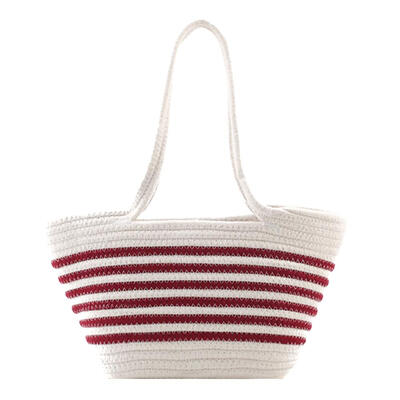 

Women Woven Shell Shoulder Bag Large Capacity Contrast Color Casual Handbag