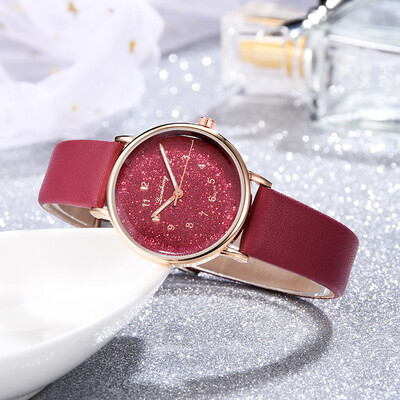 

RM Fashion Simple And Simple Scale Star Sky Dial Belt With Quartz Womens Watch