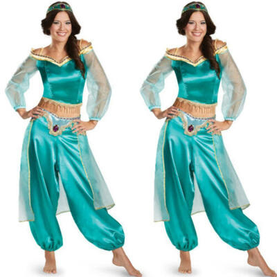 

Ladies Arabian Genie Aladdin Princess Jasmine Fancy Dress Up Costume Outfit