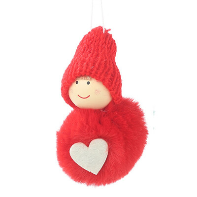 

Holiday Tree Decoration Knitted Pom Pom Plush Doll Christmas Pendant Drop finial Ornaments Xmas