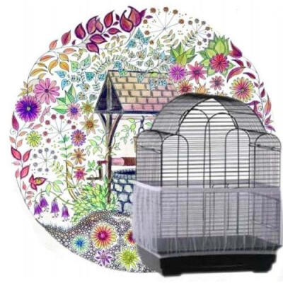 

New Nylon Mesh Pet Bird Cage Seed Catcher Guard Cover Shell Skirt Decoration R6