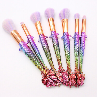 

〖Follure〗New Arrival 7Pc Mermaid Foundation Eyeshadow Contour Eye Lip Makeup Brushes Set