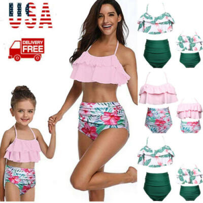 

Baby Girls Bikini Swimsuit Set Family Matching Mother Girl Swimwear