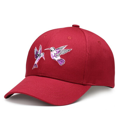 

MT-NUZADA Unisex Chic Adjustable Cotton Baseball Cap with Bird Embroidery