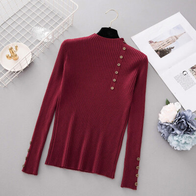 

Fall Turtleneck Sweater Women Spring Autumn Solid Knitted Pullover Slim Soft Jumper Sweater Pull Femme