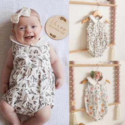 

Newborn Baby Girls Floral Romper Bodysuit Jumpsuit Chiffon Clothes Outfits 0-18M