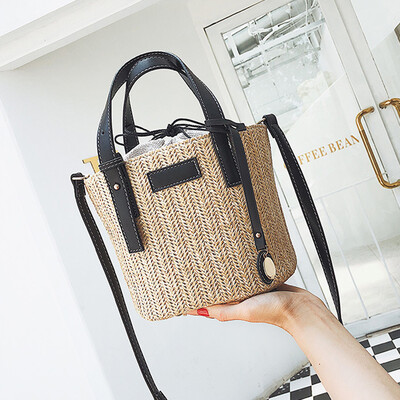 

Tailored Woman Beach Straw Weaving Shoulder Bag Ladies Trendy Summer Bucket Bag Hand Bag