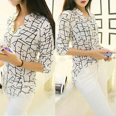 

Womens Lady Loose 34 Sleeve Chiffon Casual Blouse Shirt Tops Fashion Blouse