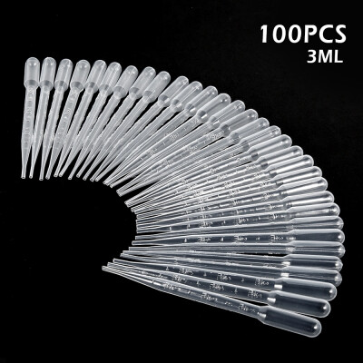 

100 X 3ml Graduated Transfer Pipettes Plastic Pasteur Disposable Dropper