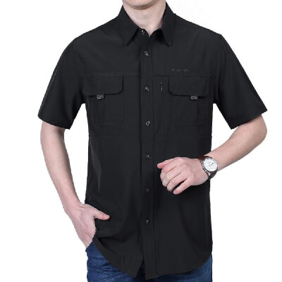 

Mens Summer Short Sleeve Shirt Button Down Casual Business Shirt Outdoor Camping Hiking Fishing Shirt Top