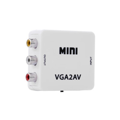 

VGA to AV Adapter Mini VGA to AV Converter ABS Shell Video Converter for TVComputer