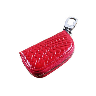 

Fashion Leather Business Key Wallet Mini Solid Color Keychain Cover For Men And Women