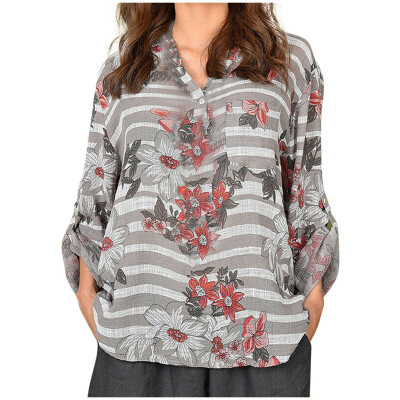 

Starmoon Fashion Women V-Neck Long Sleeve Casual Button Foral Printed Tops Blouse