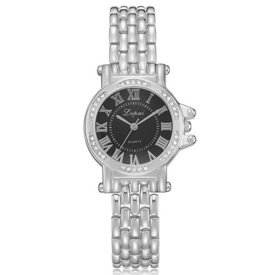 

High-end fashion diamond Roman numerals bracelet watch quality trend brand ladies steel belt watch