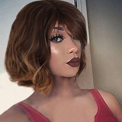 

〖Follure〗Fashion Short Wavy Bob Synthetic Wig for Black Women Black