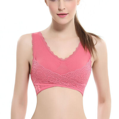 

Comfortable Solid Color New Cross Side Buckle Without Rims Gathered Sports Underwear Sleep Bra